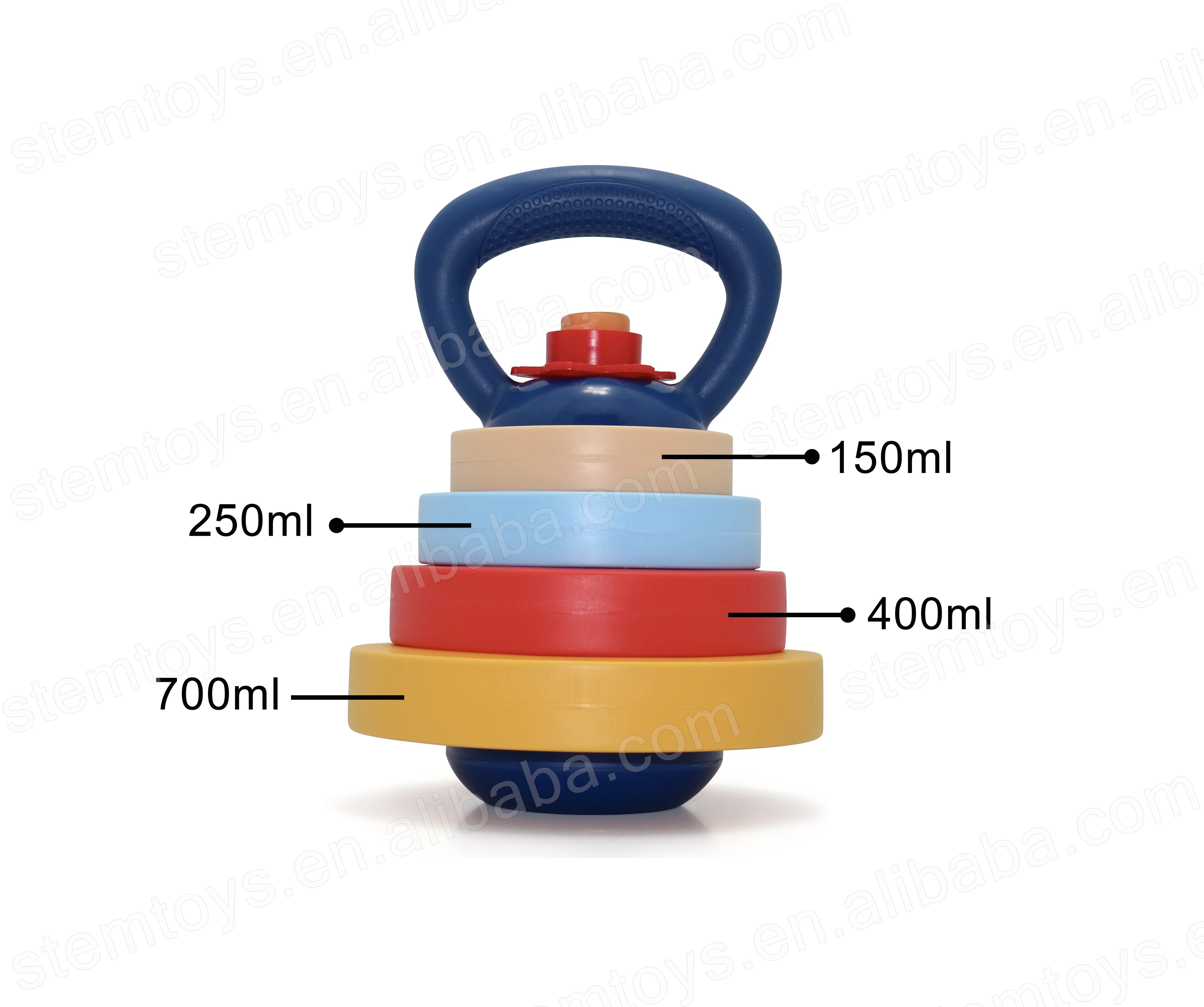 New sports mini game exercise weight lifting toy set plastic water/sand filling dumbbell toys outdoor/indoor games for kids