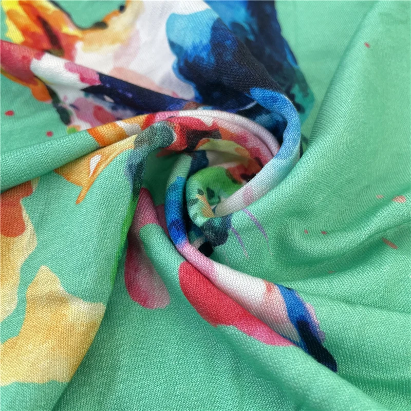 Прямая поставка с завода цифровая печать Бамбуковая французская махровая ткань 280-300gsm