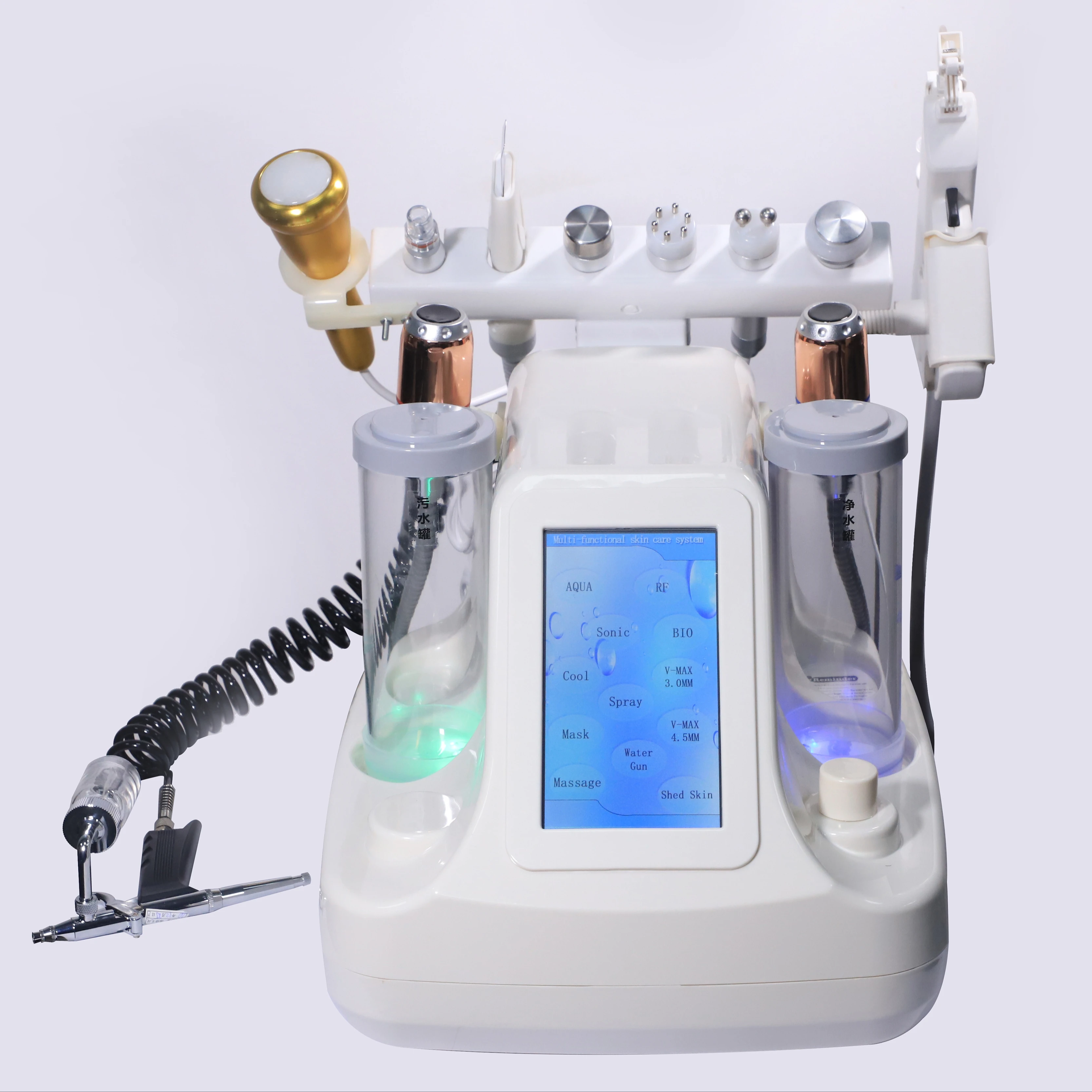 12  in 1 Skin Care Oxygen Water Jet Facial Cleaning Machine Oxygen Aqua Jet Peel Facial Demarbrasion Beauty Equipment 1 YEAR
