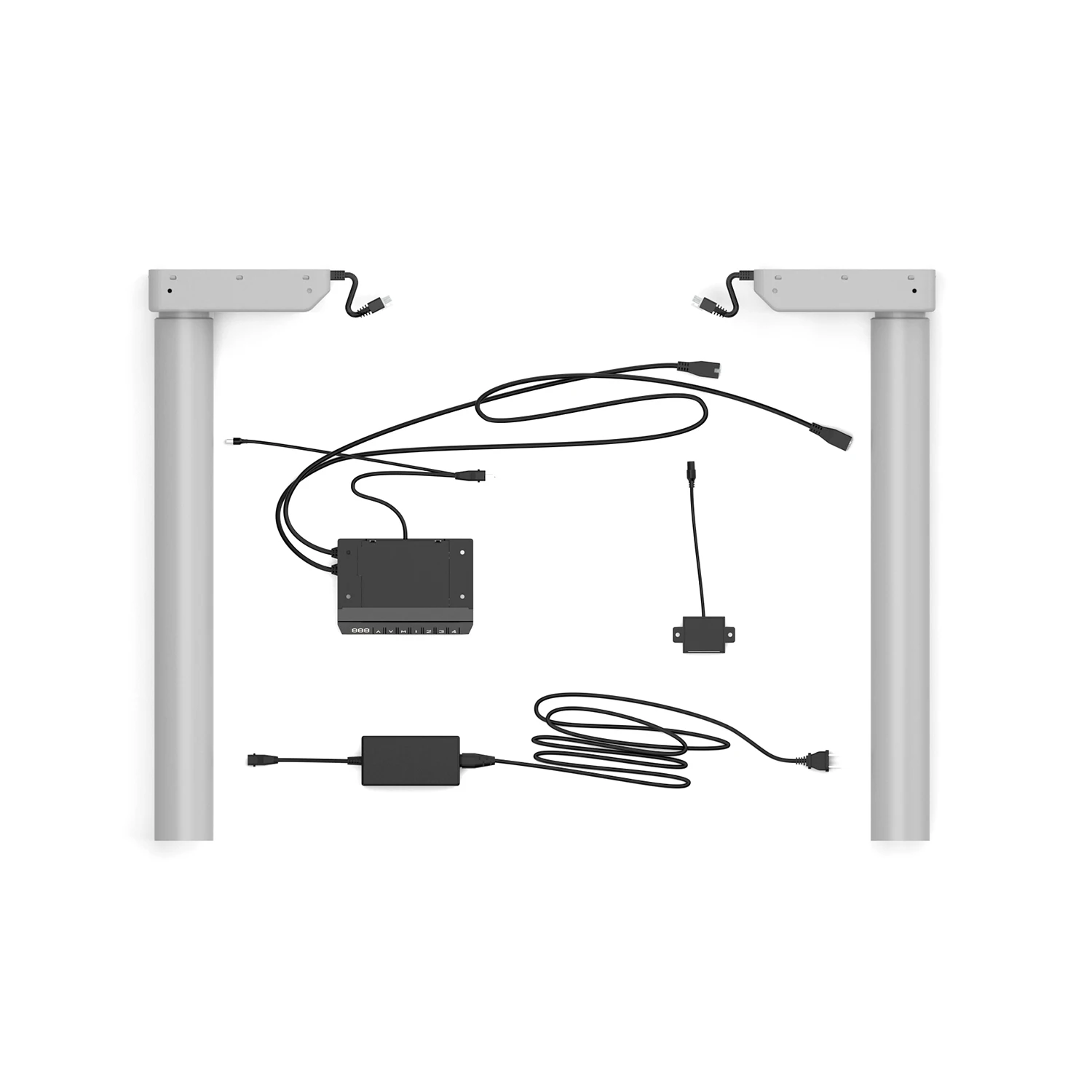 Dual Motor Telescopic Executive Ergonomic Electric Height Adjustable Work and Home Glass Top Office Desk Frame