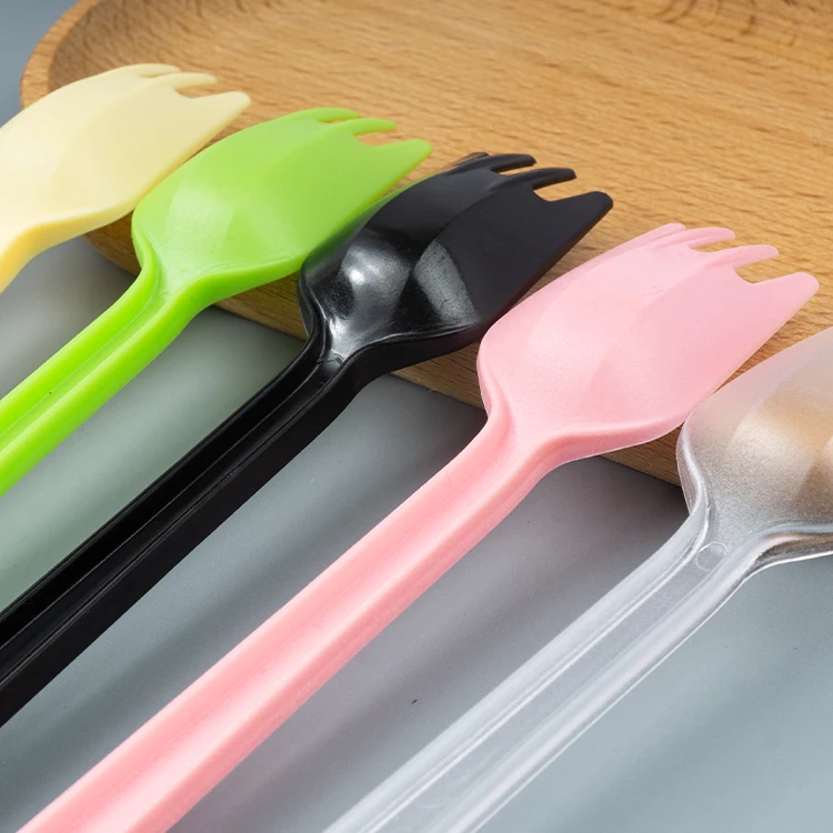 
Food grade for milk tea fruit with three heart shape PS plastic fork 