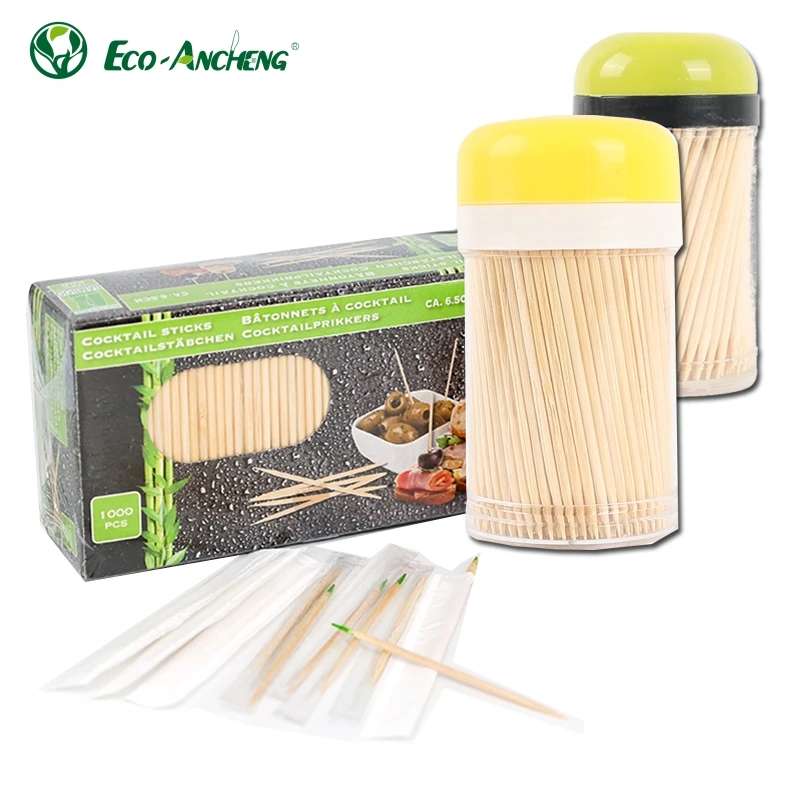 Fruit Cinnamon Toothpick Sale 65Mm Single Tip 100% Dried Sterile Toothpick Double Pointed In Bulk