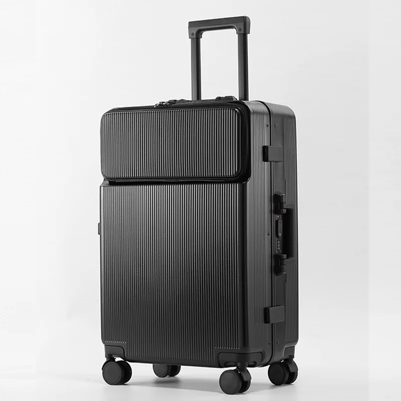 Front open cover double open hot luggage custom German Bayer PC aluminum alloy trolley case can board the suitcase