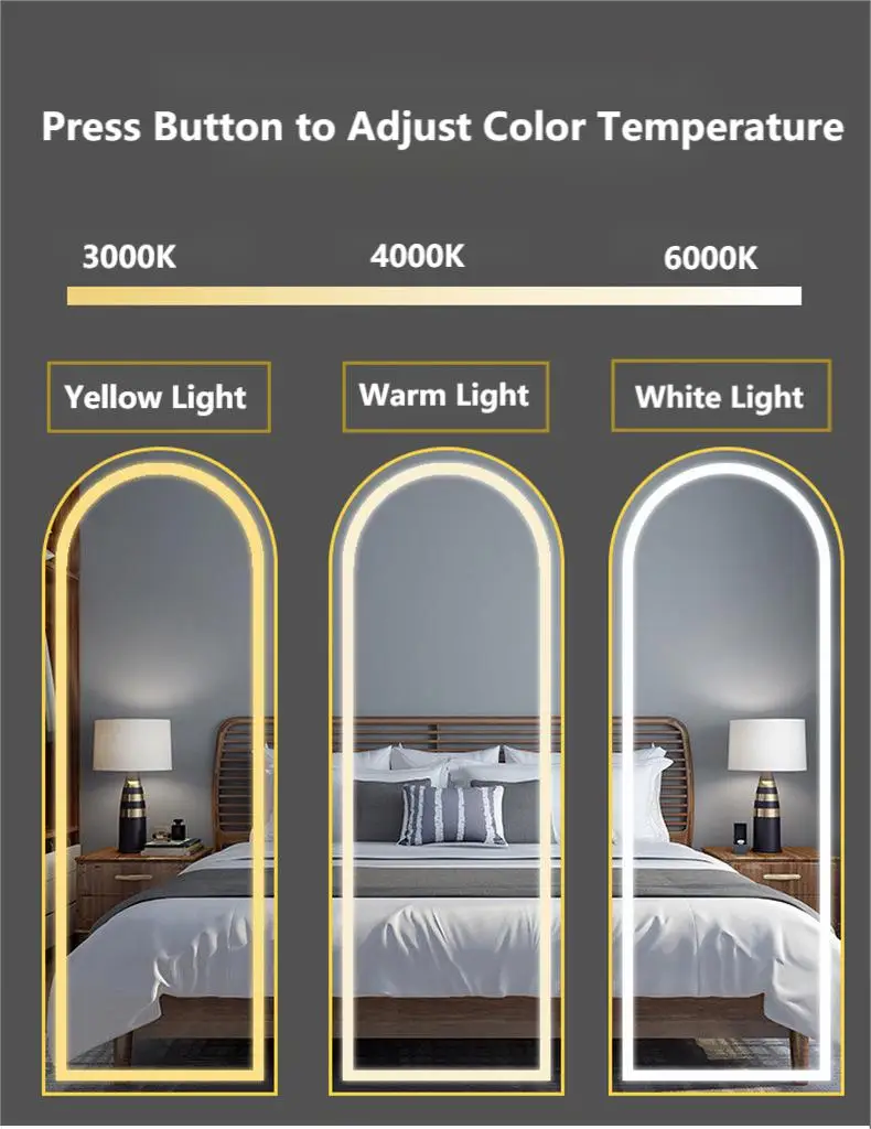Custom-made Any Size Illuminated dressing Full Length Mirror Dressing Mirror With Led Light