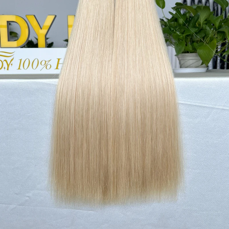 22 Inch Top Grade Weaver Double Weft 100% Natural Unprocessed Cambodian 613 Blonde Raw Double Drawn Virgin Hair Bundles