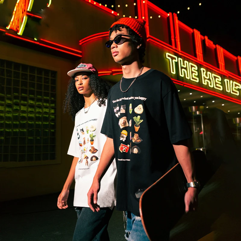 Latest Women Baggy Oversized 100% Cotton Drop Shoulder Funny Graphic Streetwear Sports Quick Dry Men T-Shirt