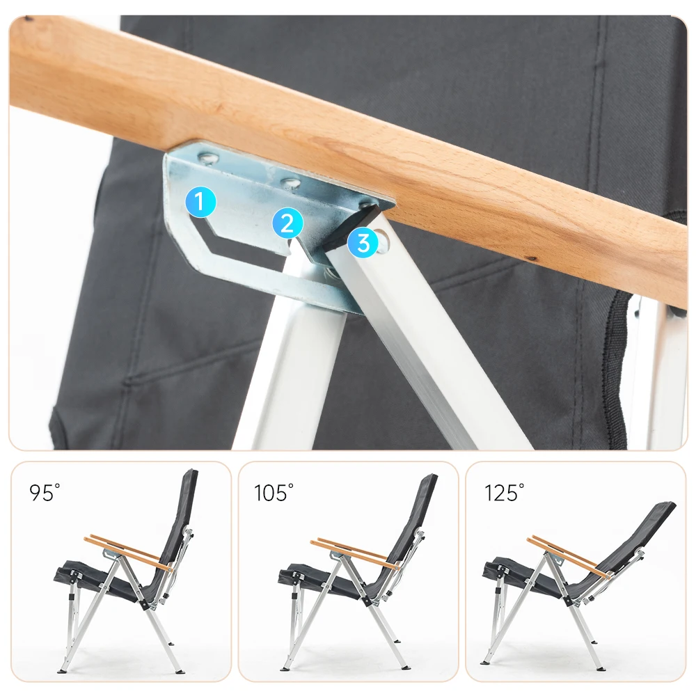 Adjustable Portable Outdoor Lounge Chair Chaise Leisure Folding Lounge Chair Outdoor Furniture