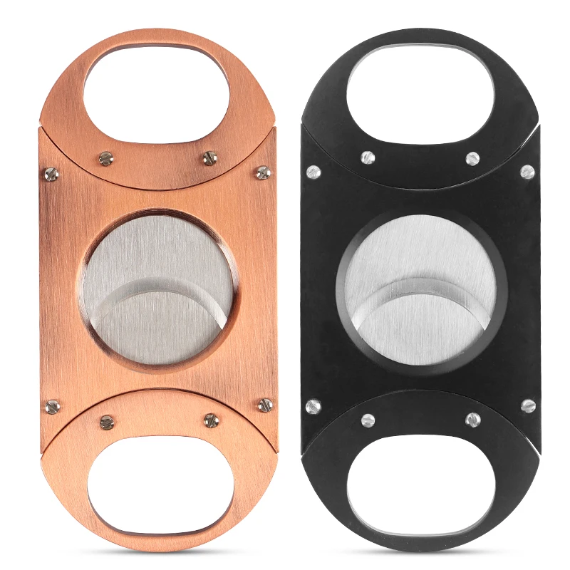Hot Selling boutique Cigar Cutter  Guillotine Stainless Steel Double Blade Cigar cutter Knife for sale