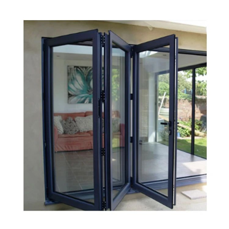 High quality well design aluminum patio glass doors bi folding door