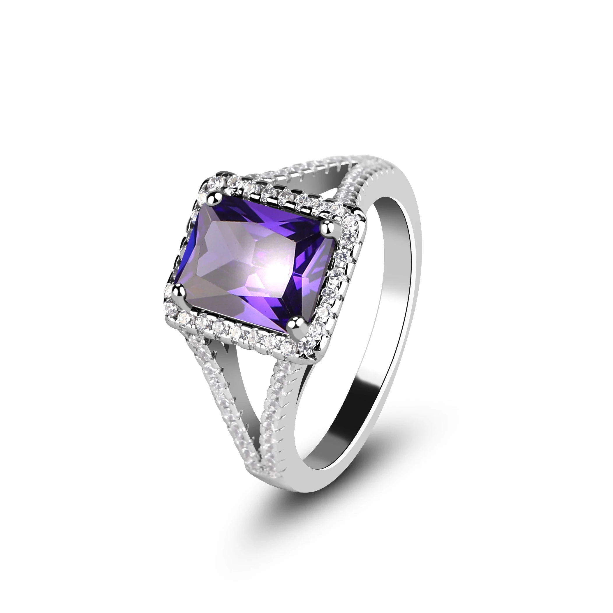 Mascot Luxury Style 925 Silver Blue Tanzanite Big Size Gem Rings Jewelry for Women