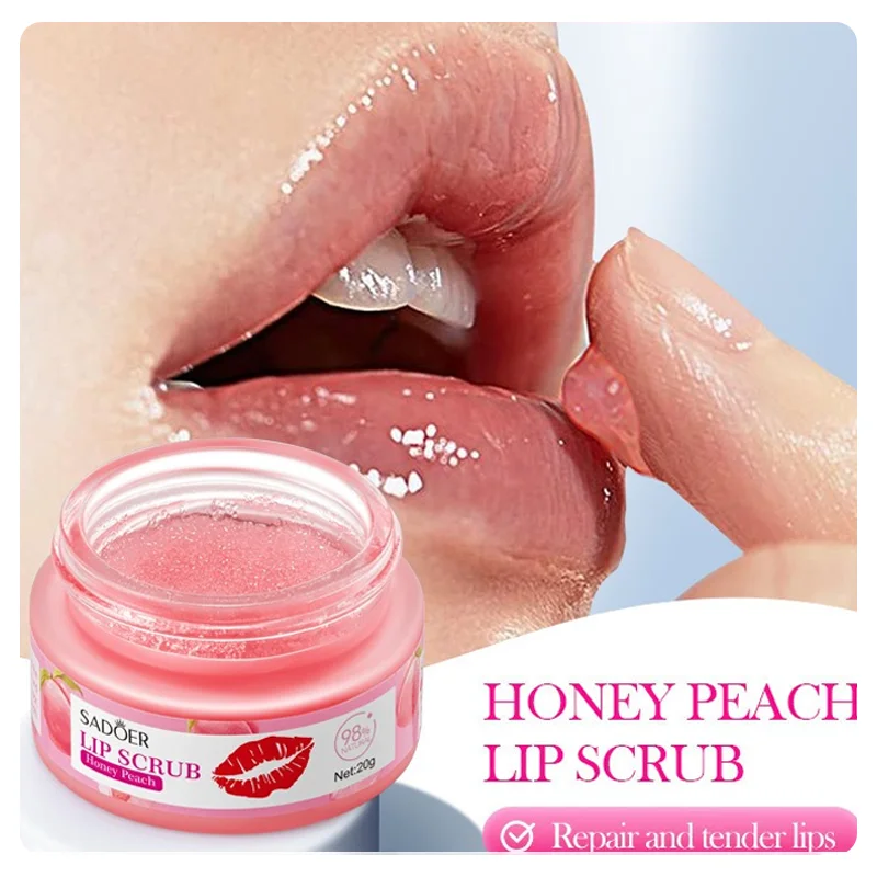 Custom Fruit Lip Scrub Sugar Avocado Peach Orange Coffee Bean Strawberry Moisturizing Lip Balm Wholesale