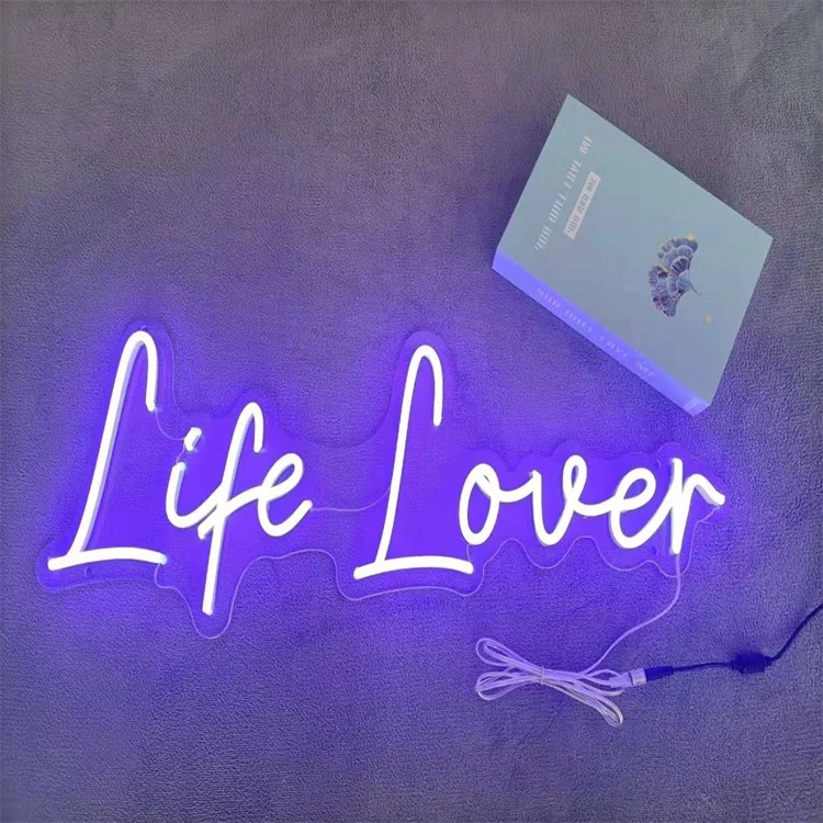 
OUX electronic 12v silicone advertising flexible love letter house acrylic custom led neon signs 