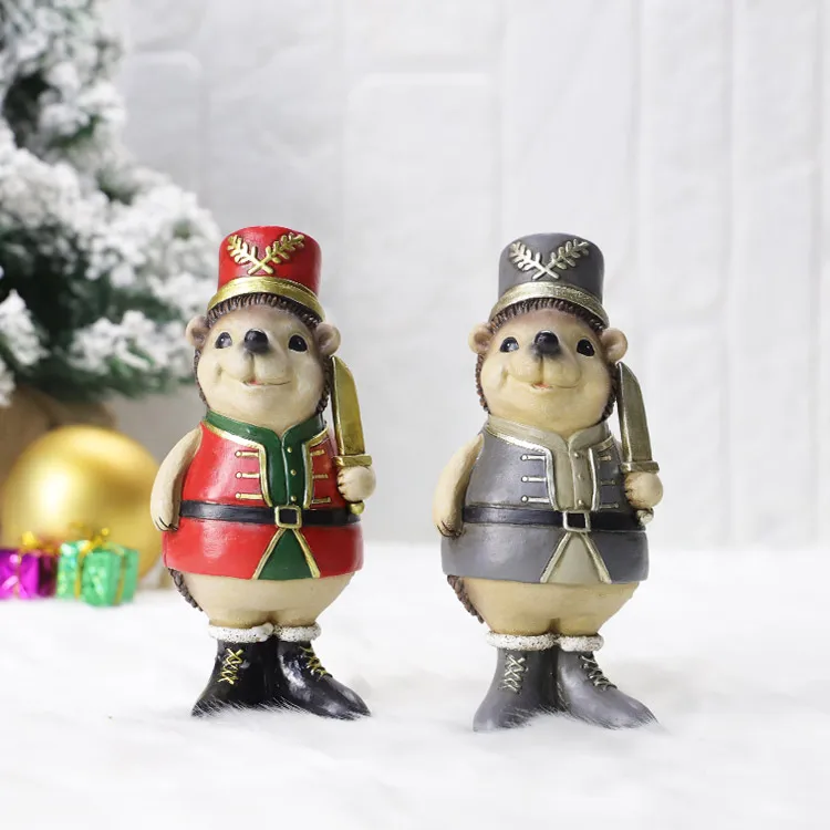 Wholesale Mini christmas decoration, cute xmas trixie mr hedgehog toy figurine personnalisee,