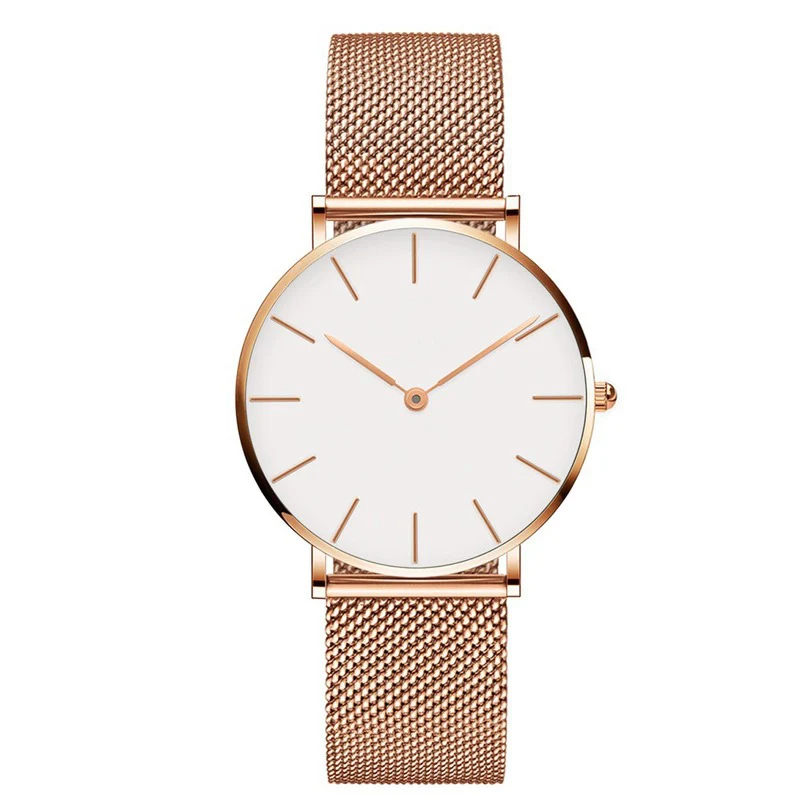 
2020 Fashion OEM ultrathin mesh band simple elegance stainless steel watch rose gold reloj de cuarzo watch 