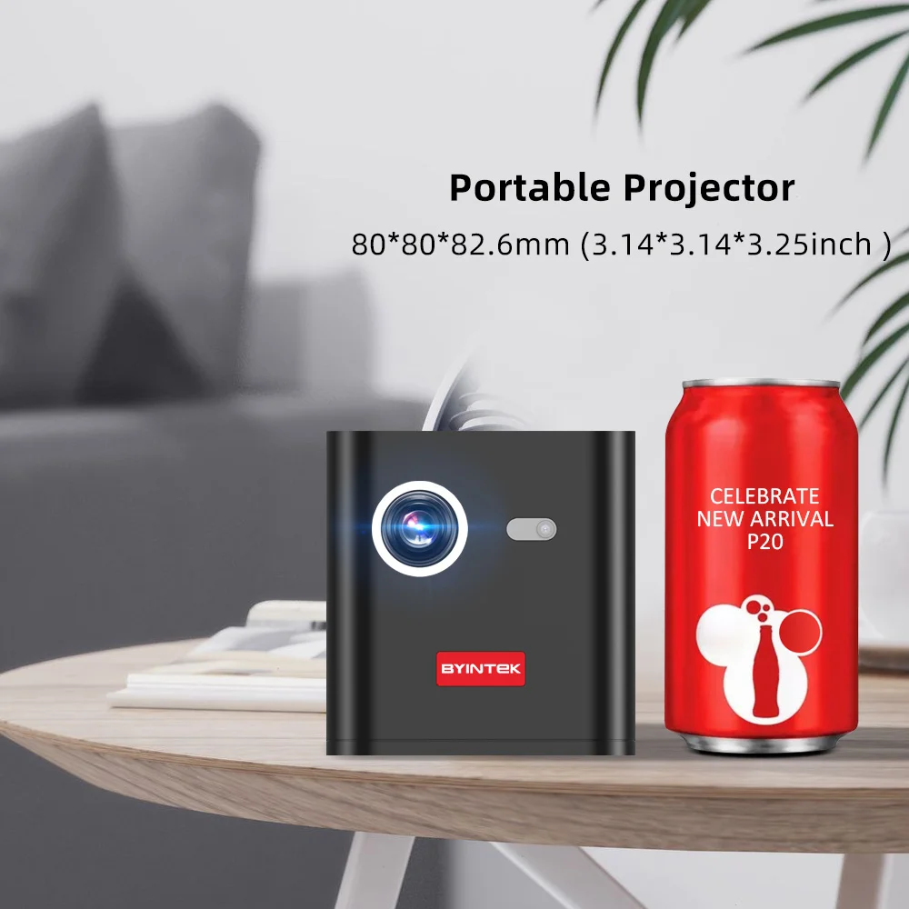 Factory BYINTEK P19 Support WIFI-Display Projector Pocket Mini 1080P DLP Projector Smart 3D with Battery Projector for Home