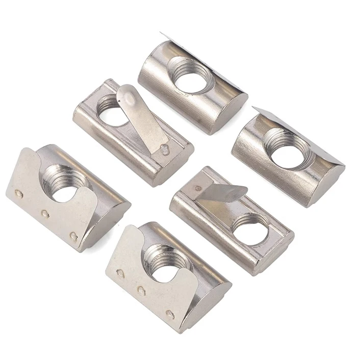 Zinc Plated T-Nut 8slot Roll-in Spring Ball M4/M5/M6/M8 , Roll Ball Elastic Nuts for 4040 Series Aluminum Extrusion Profile