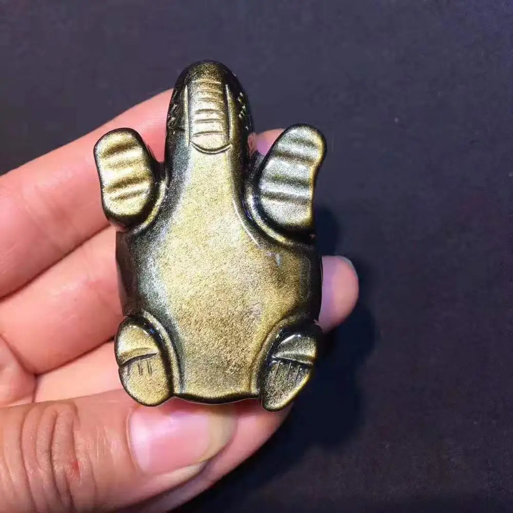 Natural golden obsidian crystal carving tortoise the dragon turtle car pendant
