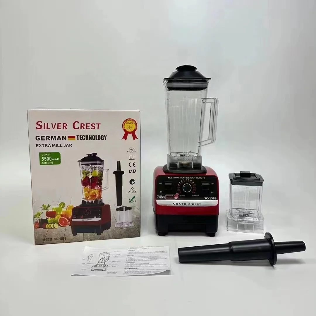 Special Offer 2 in 1 5500w kitchen appliances heavy duty commercial mixer smoothie juicer food processor silver crest blender