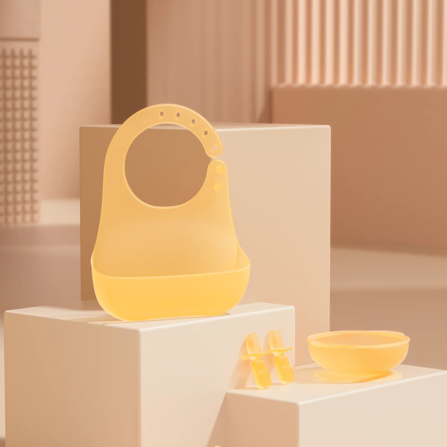 5 pieces personalized logo kids dining silicon dinnerware assortment silicone baby bib spoon plate bowl dinner dishes set