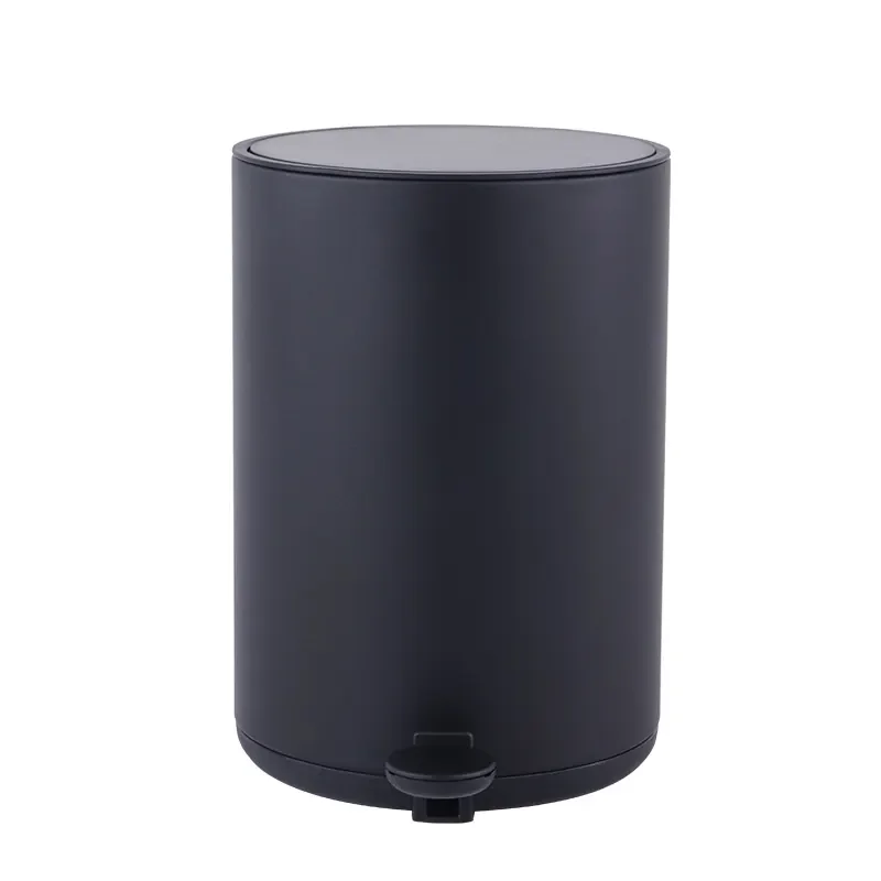 New coming 5L Soft Close Trash Can Black Waste Bin with Slim Cover Bathroom Kitchen Trash Bin