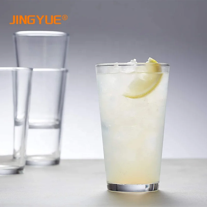 Elegant 16 oz Tall Clear Drinking Glass and All Purpose Tumblers 16 Ounce 480ml Clear Soda Juice Beer Pint Glass for Bar Pub