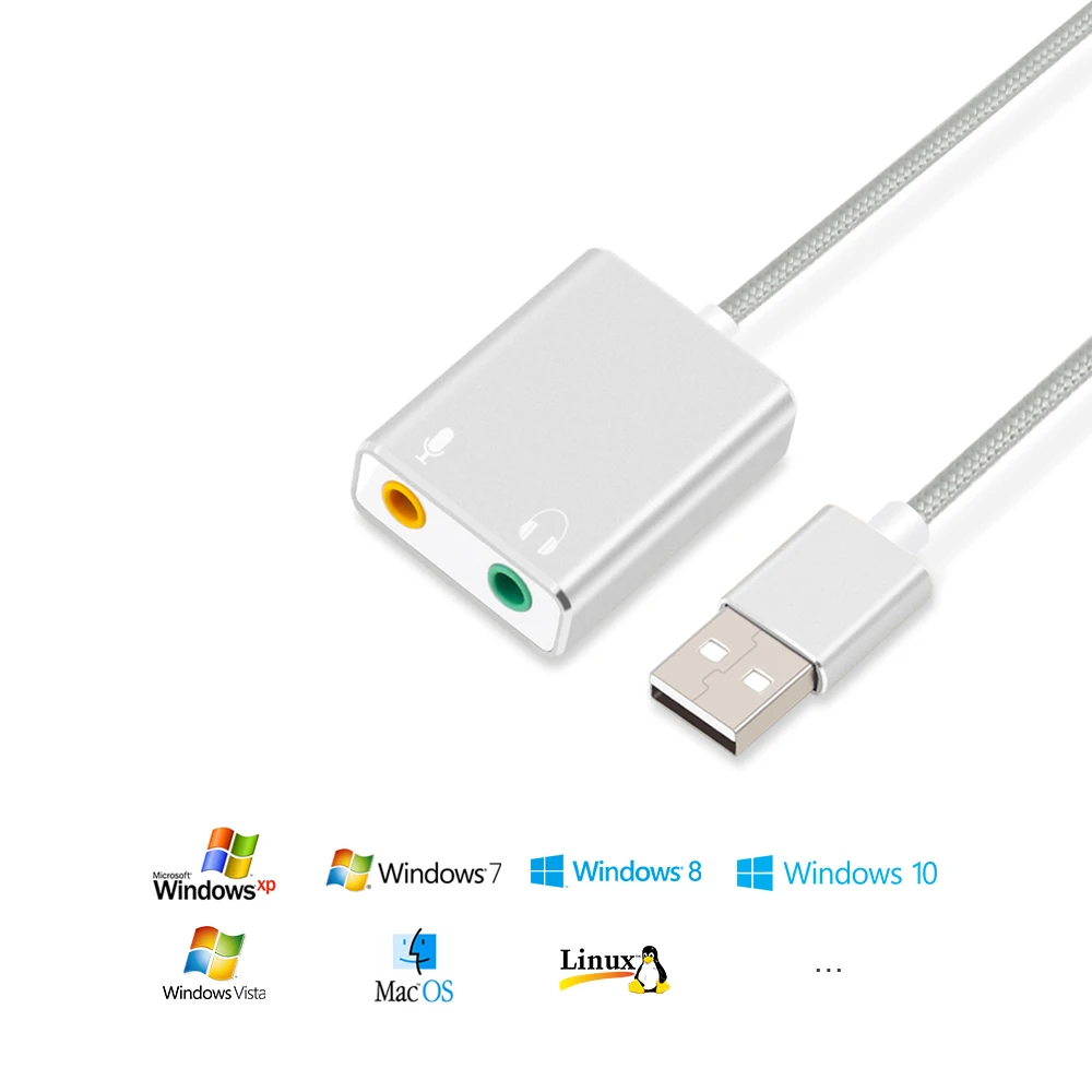 Внешняя звуковая карта USB для наушников 3D стерео аудио адаптер Новая высокоскоростная Free drive Mac