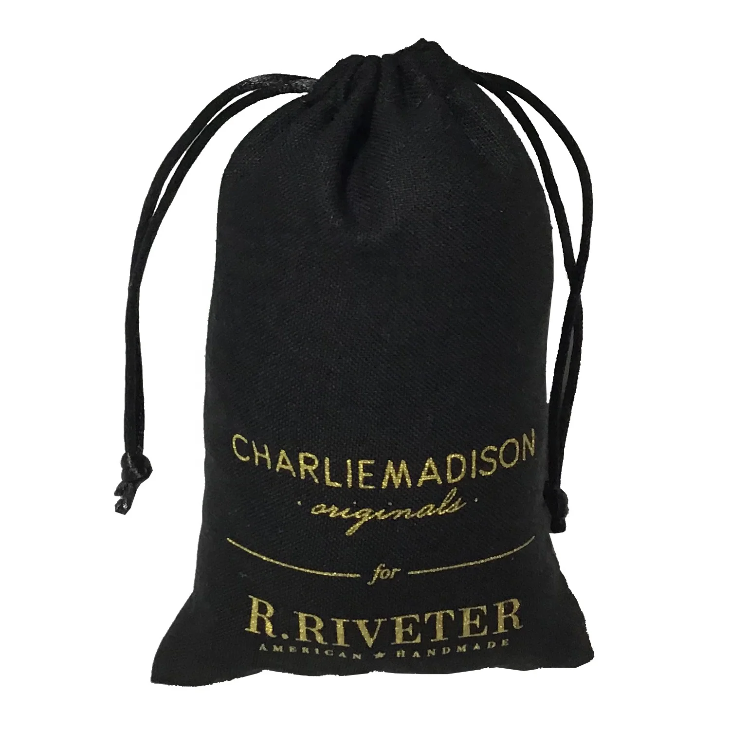 Custom Printed Black gift stand up pouch Twill Cotton Drawstring Shoe Dust Bag bamboo cosmetic packaging