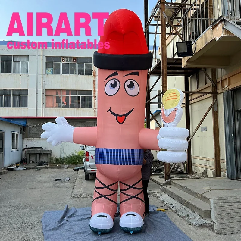 Promotion Advertising Decoration Inflatable Cartoon Penguin With Giant Ice Cream Cone