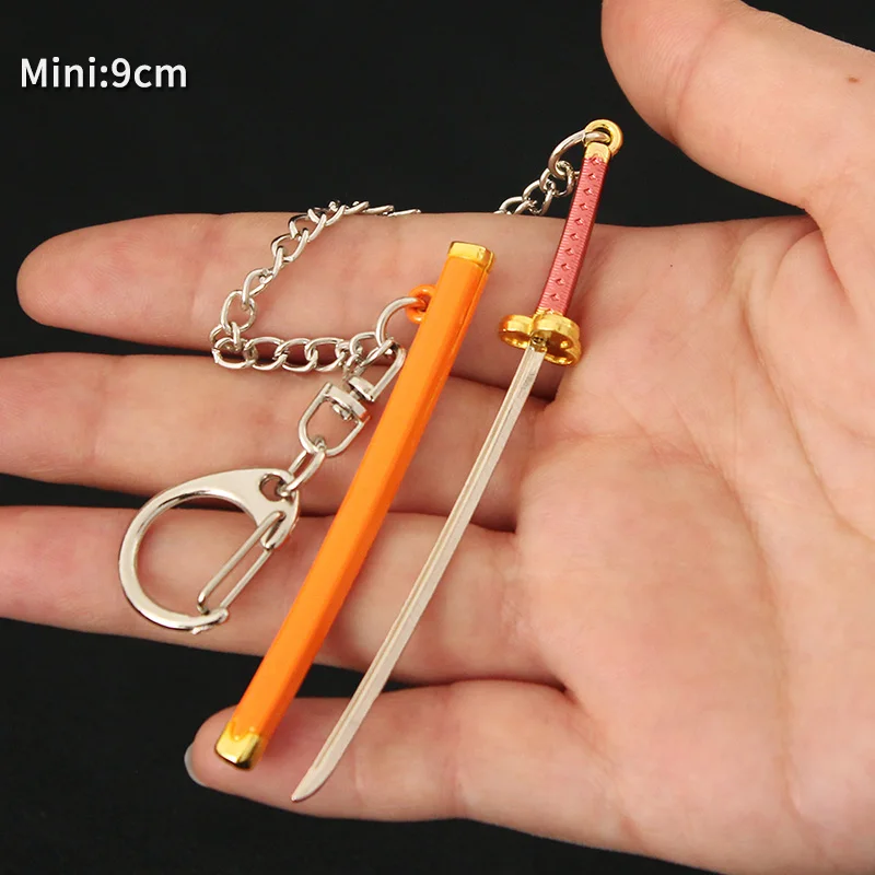 Roronoa Zoro 9cm Metal Sword mini Kitetsu Shisui Wado ichimonji Yama Death Surgeon Trafalgar Law katana sword keychain