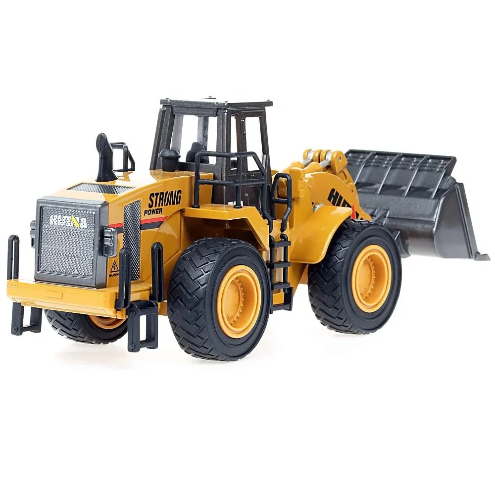 Huina 1913 1/40 Scale Diecast Four Wheel Loader Truck Toy Metal Construction Equipment Bulldozer Models For Kids