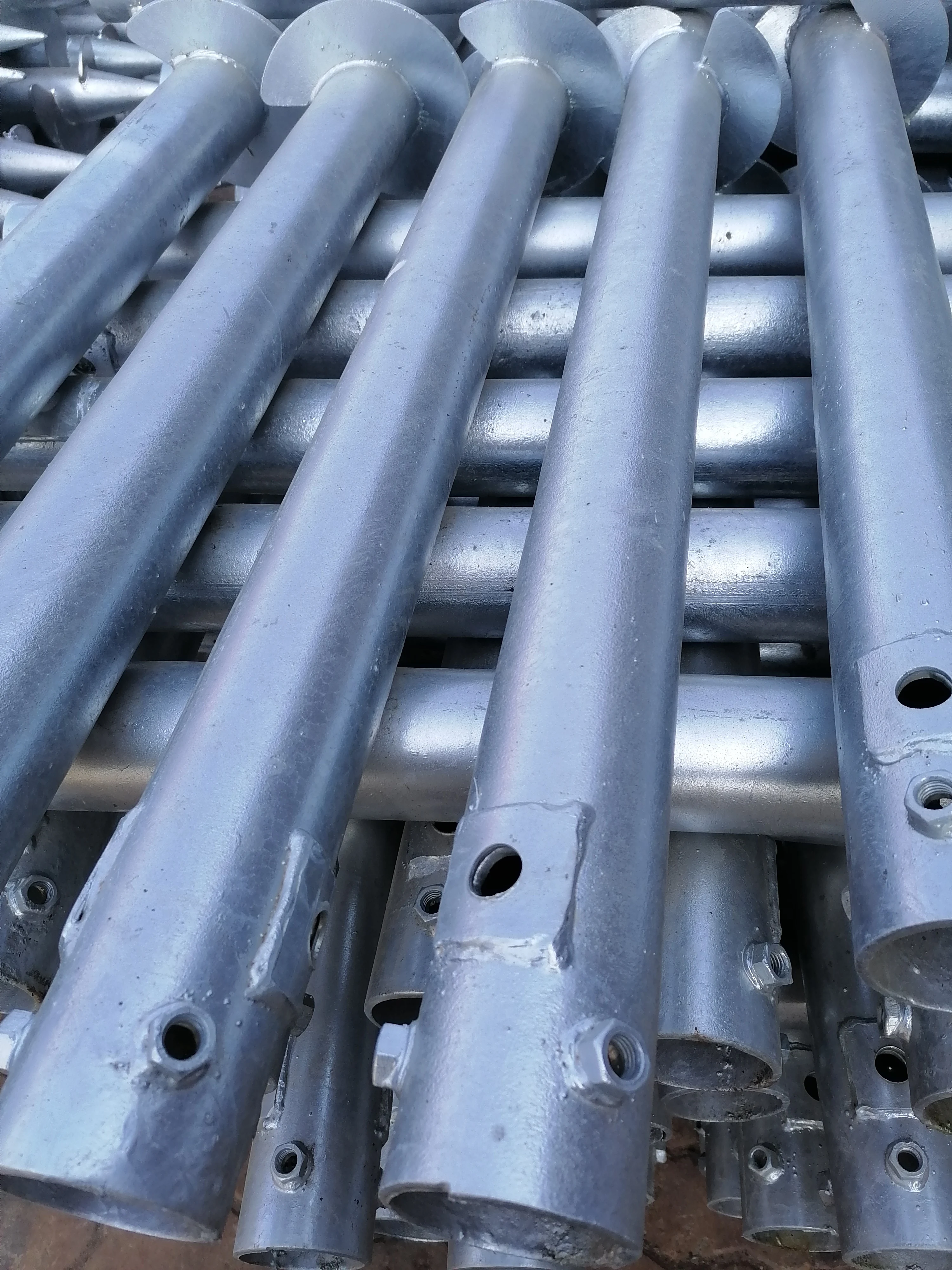 Galvanized ground screw anchor