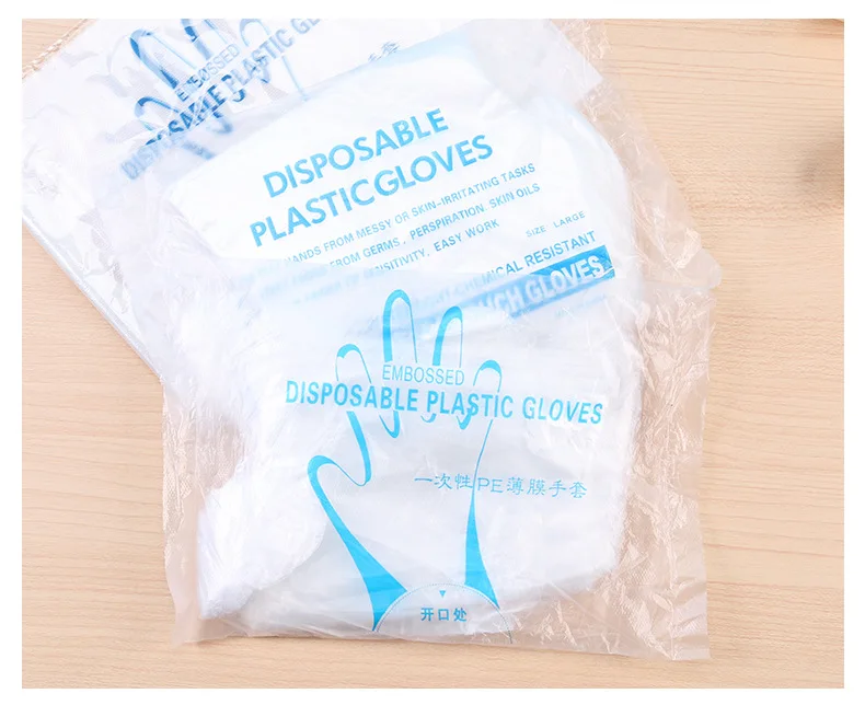 Disposable Plastic Gloves Disposable Pe Plastic Gloves Transparent Ldpe Poly Food Polyethylene Clear Bag OEM Customized Logo