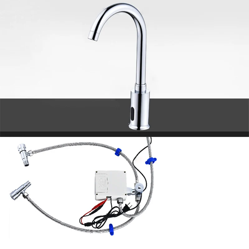New Hotel Bathroom Induction Basin Faucet Brass Hot And Cold Faucet Ac/Dc Infrared Induction Smart Sense Faucet