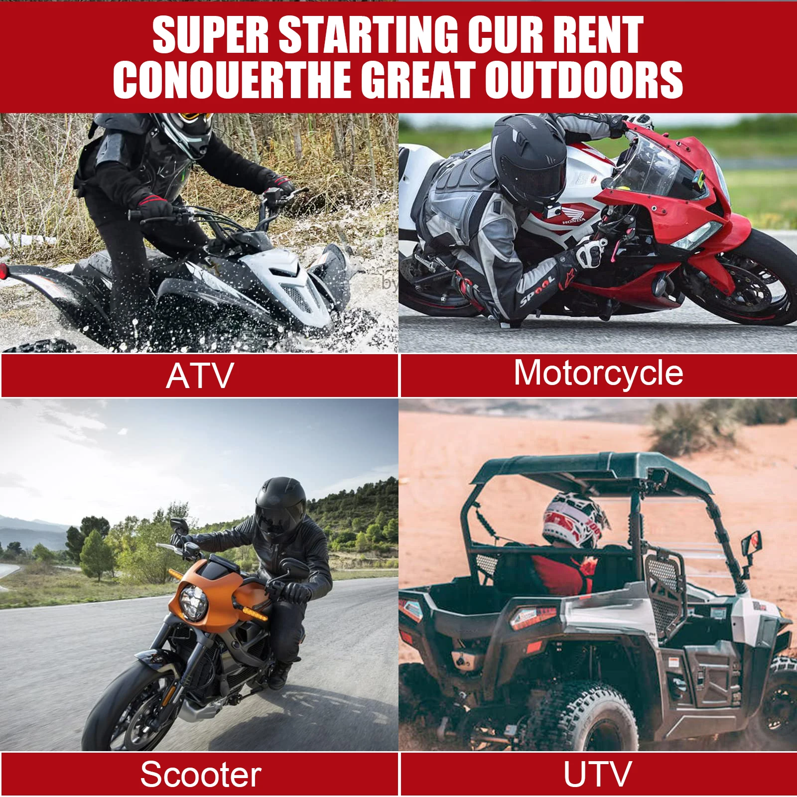 12V 2.5Ah Lithium YTX4L-BS Powersports Motorcycle Battery with Smart BMS, 150CA Compatible Motorcycle, Honda, Suzuki,