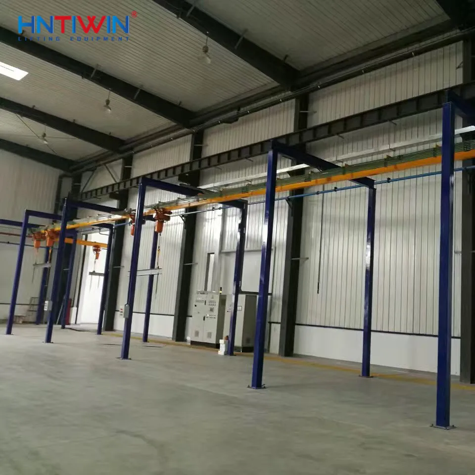 CE approved Workshop Flexible Track Rail Electric Trolley light System Combined Crane