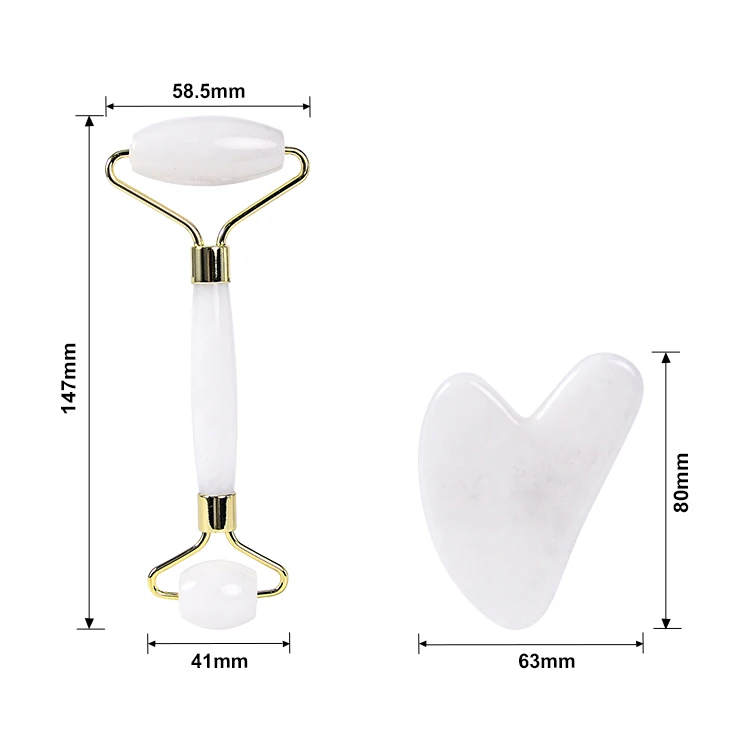 100% Natural Xiuyan Green Jade Roller And Gua Sha Tools Facial Guasha Rodillo De Jade Stone Eye Massage Roller Iron Framing