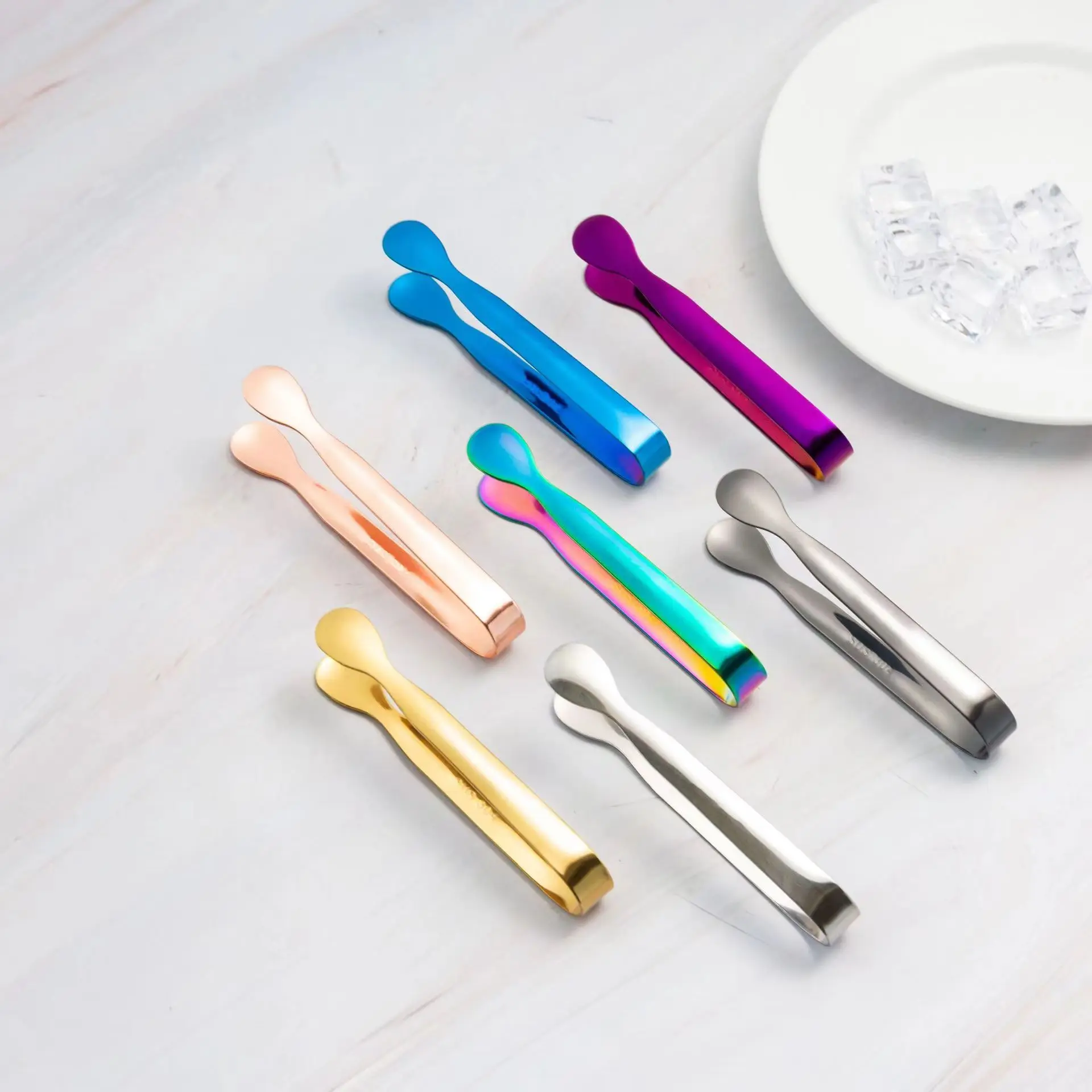 New Arrived Colorful Party Bar BBQ Sugar Mini Clip Bread Food Ice Clamp Ice Tong for Ice Bucket