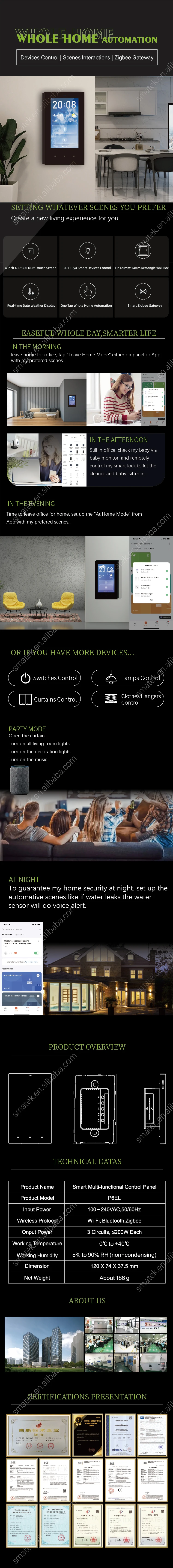 2023 rectangular home automation switch with 3 gang control smart house system for whole home automation (Black)