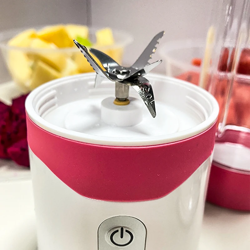 Portable Juicing Cup Mini Juicer Portable Upgrade 6 Blades Juicer USB Household Fruit and Vegetable Portable Blender juicer