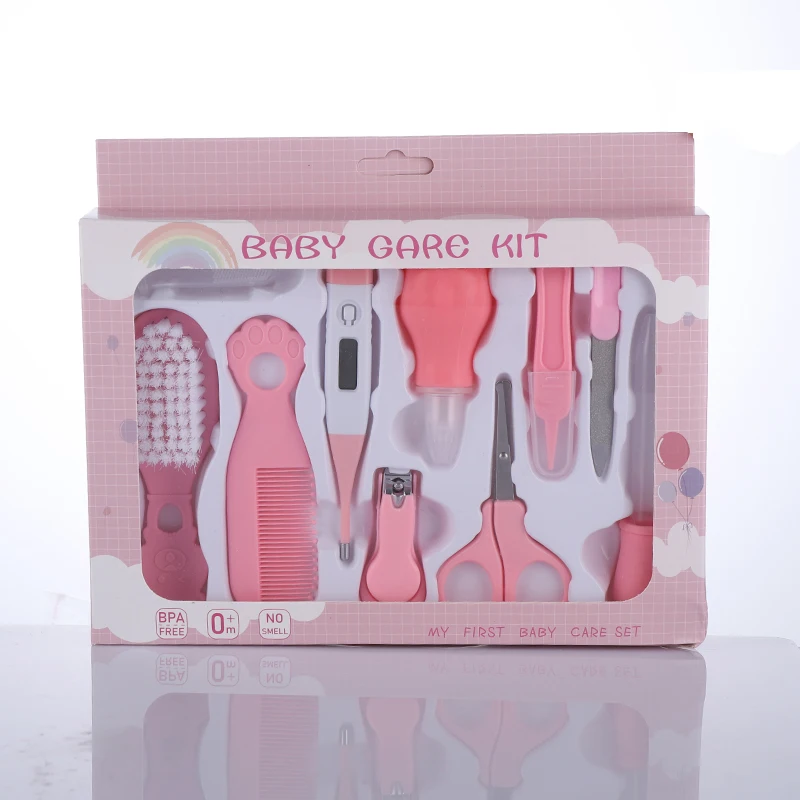 Hot Sales 10 in 1 Baby Hair Brush Comb Nail Care Healthcare Set Baby Grooming Kit