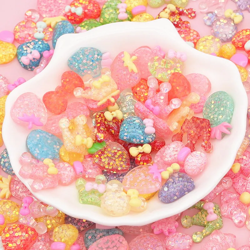 Resin Candy Cabochon for Slime Flatback Jewelry Making Craft Supplies Craft Hair Bow Center Decoration