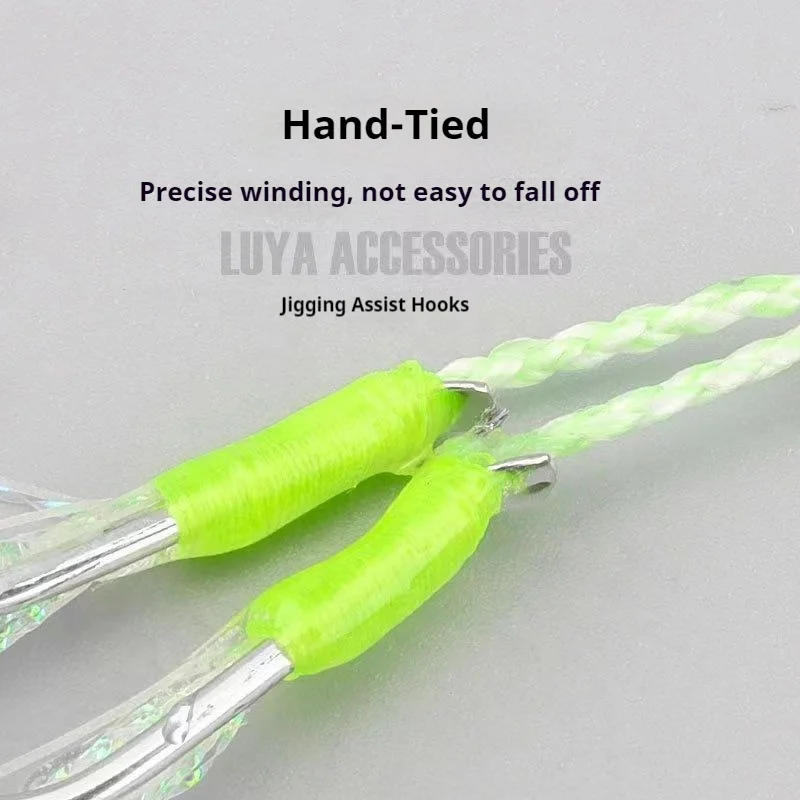 Hand Tied Double Hooks 1/0-4/0 anzuelos de pesca Jigging Game Assist Hook Iseama Hooks