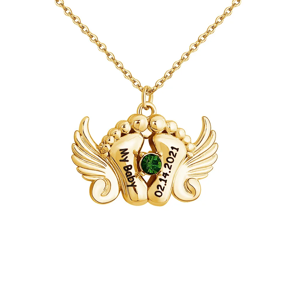 Лидер продаж, медальон из нержавеющей стали и меди может быть открыт для размещения фотографий маленьких ног, ангельских крыльев, ожерелья