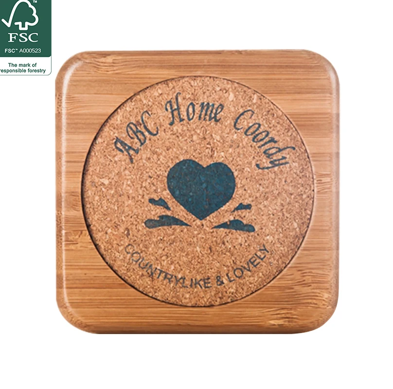 Custom Coffee Blank Pallet Cup Mat Custom Sublimation Coasters For Drink Square Bamboo Wood Coaster