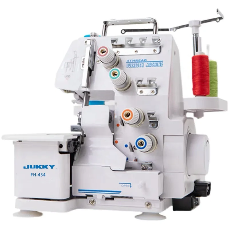 JUKKY JK4-434D Portable Household 4 thread Overlock Sewing Machine new apparel machinery manual for thick fabrics with motor
