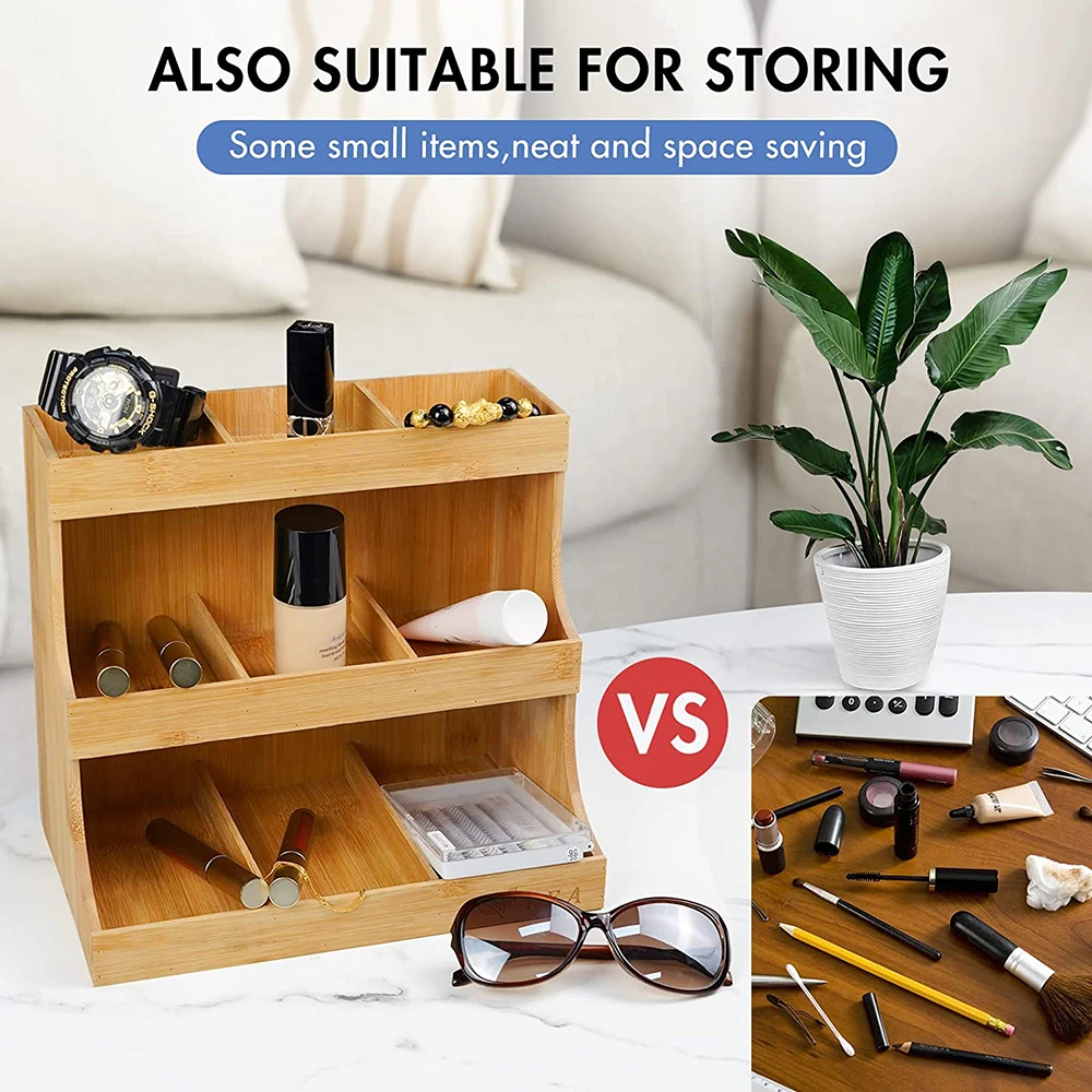 Kitchen Bamboo 3 Layer Tea Bag Organizer Storage Holder