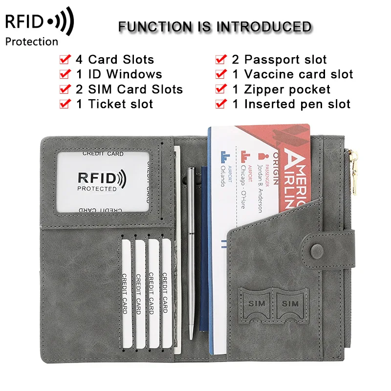 2024 new arrival wholesale passport cover custom leather rfid passport holder wallet