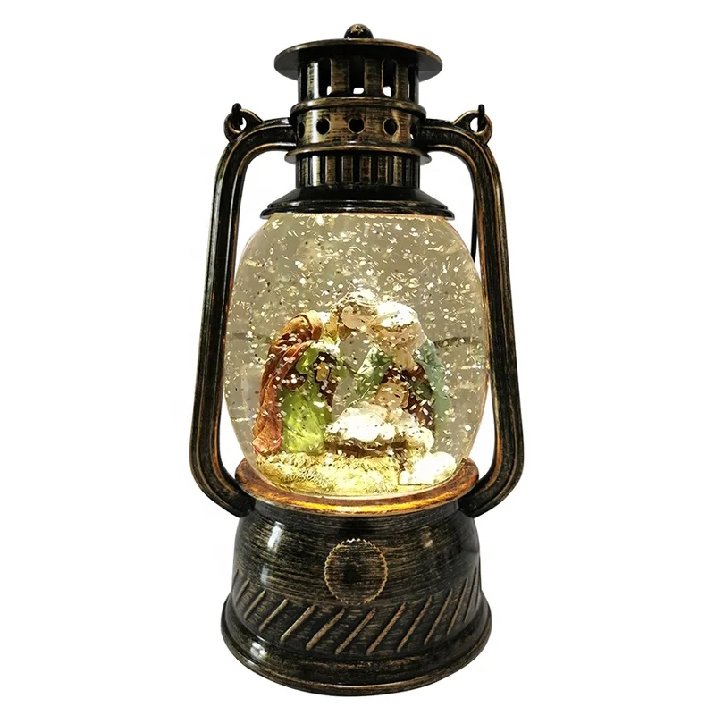 2023 New Christmas Scene Decoration Holy Jesus Xmas Nativity Lantern Snow Globe For Holiday souvenir