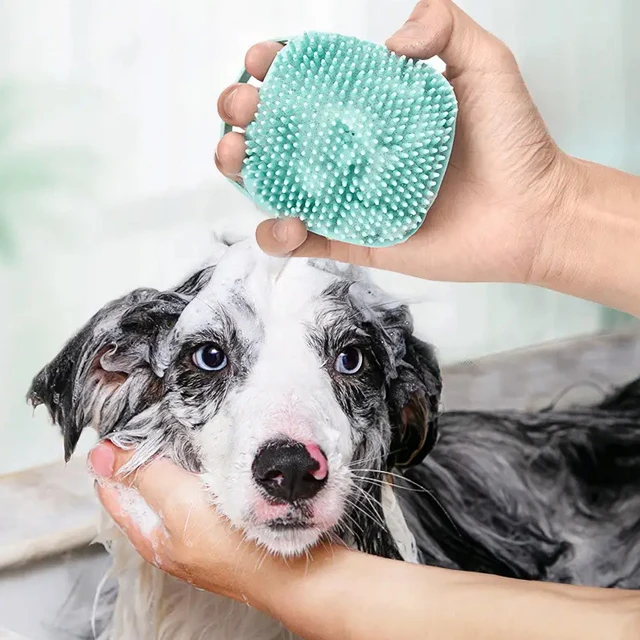 Self Cleaning Massage Pet Comb Brush Grooming Products Soft Silicone Remover Bath Accessories For Cat Dog