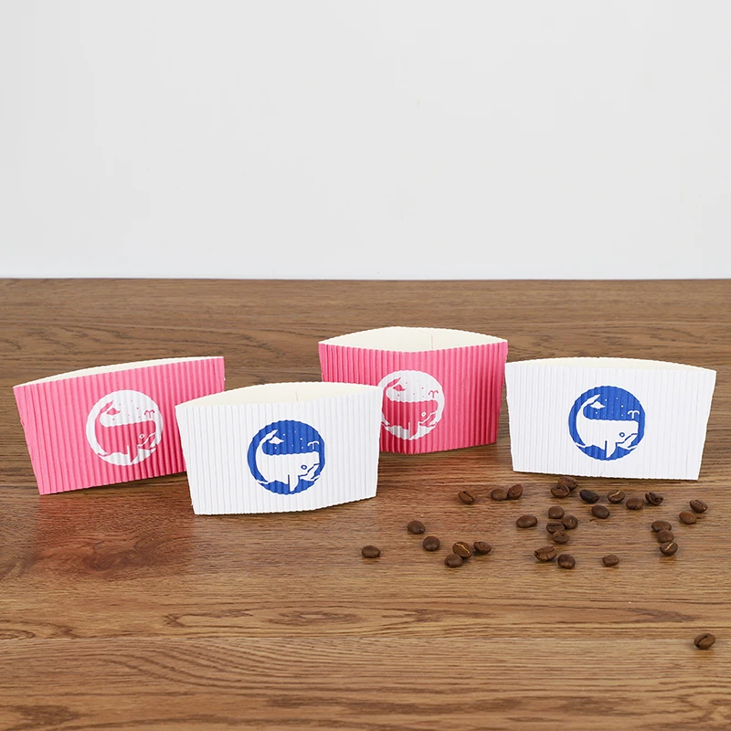 LOKYO Custom printed corrugated cup carrier holder disposable recyclable coffee cup paper sleeve